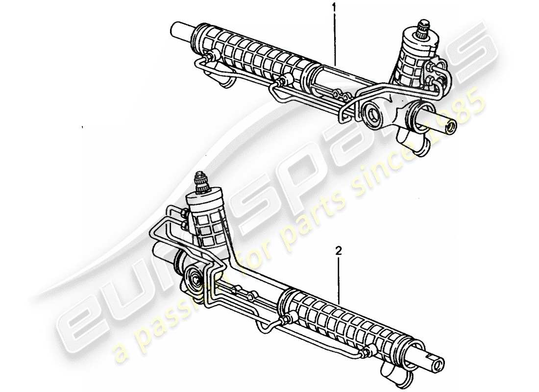 porsche replacement catalogue (1985) steering gear part diagram