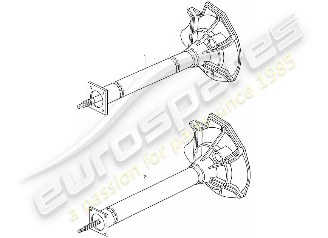 porsche replacement catalogue (1985) central tube part diagram