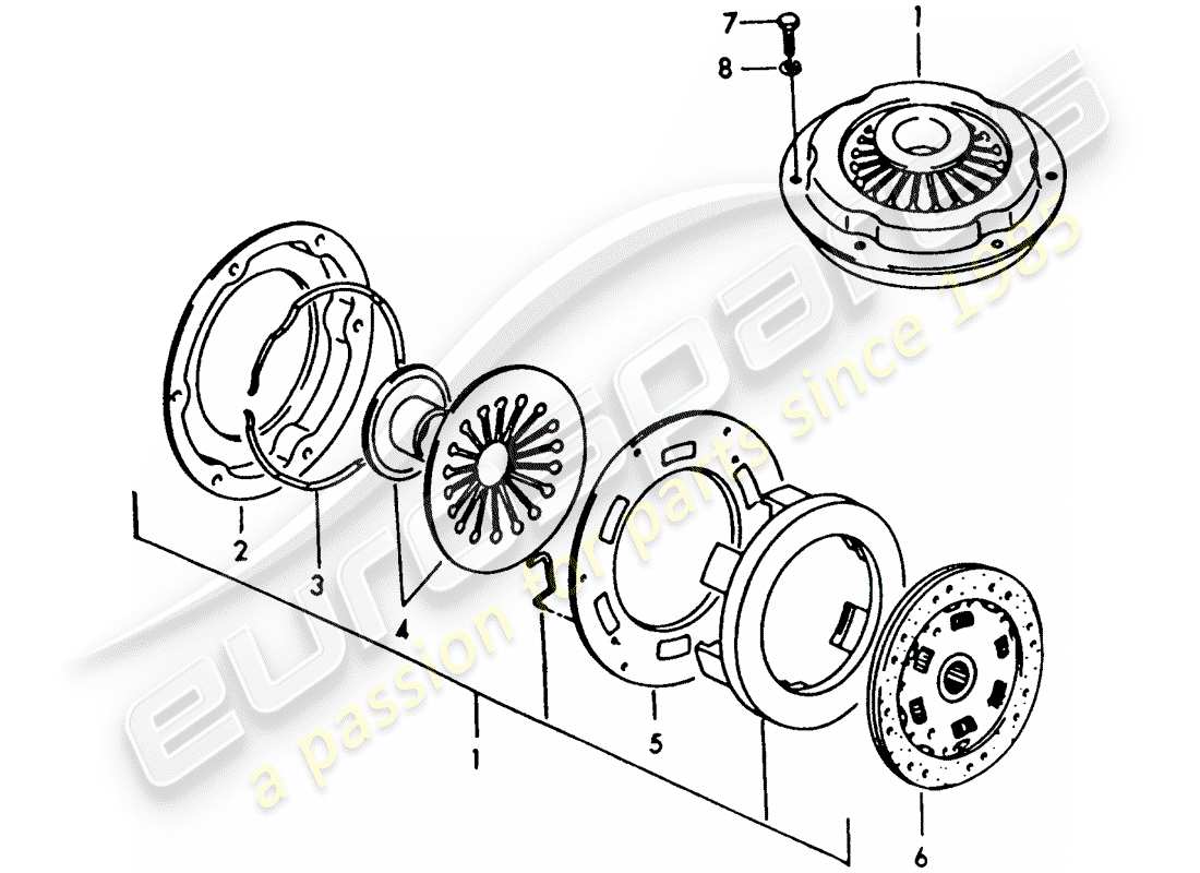 porsche 356/356a (1951) clutch part diagram