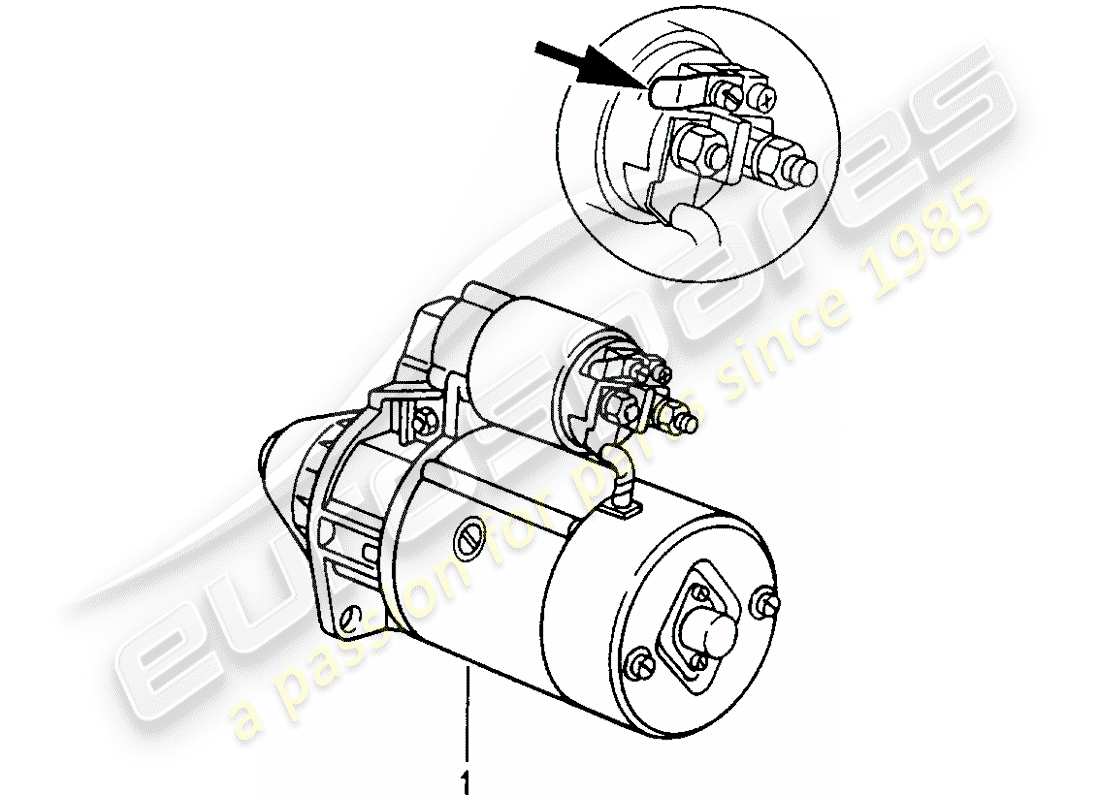 porsche replacement catalogue (1976) starter part diagram