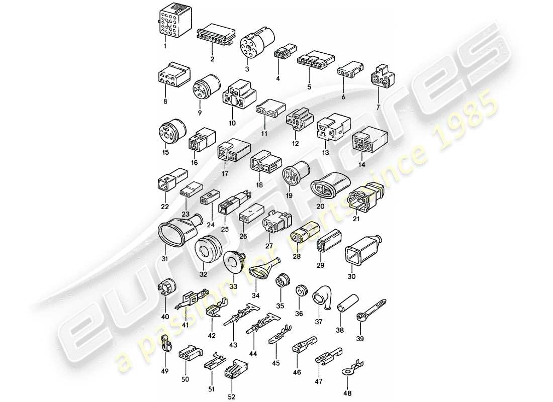 porsche 924 (1981) connector housing part diagram