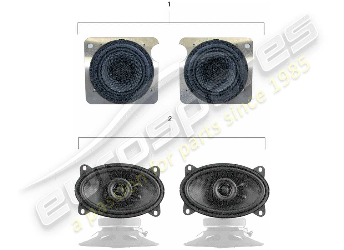 porsche classic accessories (1979) porsche classic - loudspeaker kit - sound system part diagram