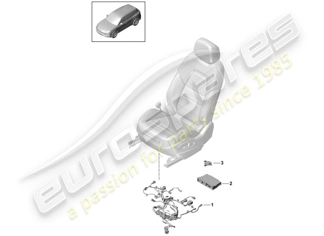 porsche cayenne e3 (2018) wiring harnesses part diagram