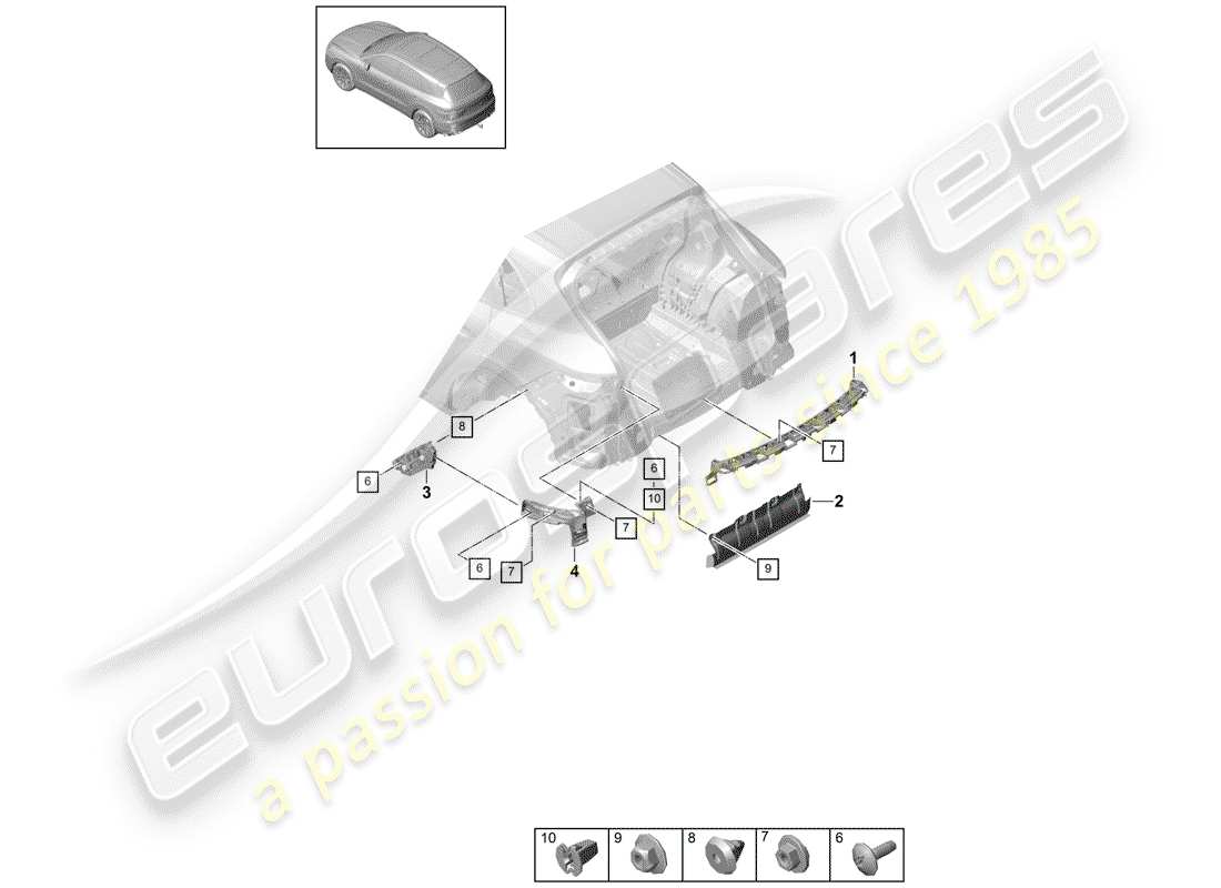 porsche cayenne e3 (2018) fasteners part diagram