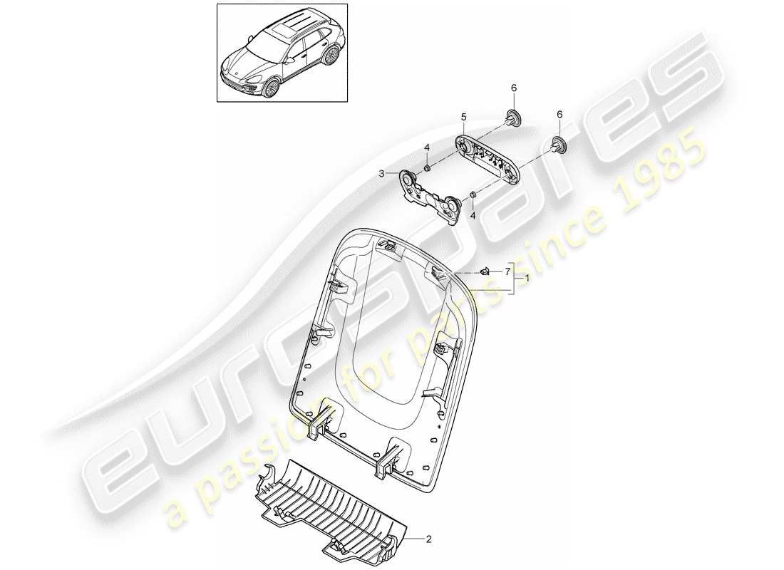 porsche cayenne e2 (2017) cover part diagram