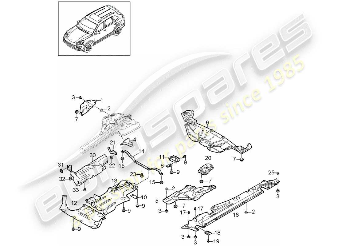 porsche cayenne e2 (2017) lining part diagram