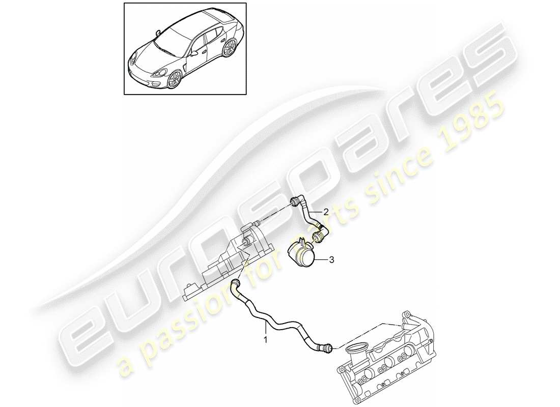 porsche panamera 970 (2010) breather line part diagram