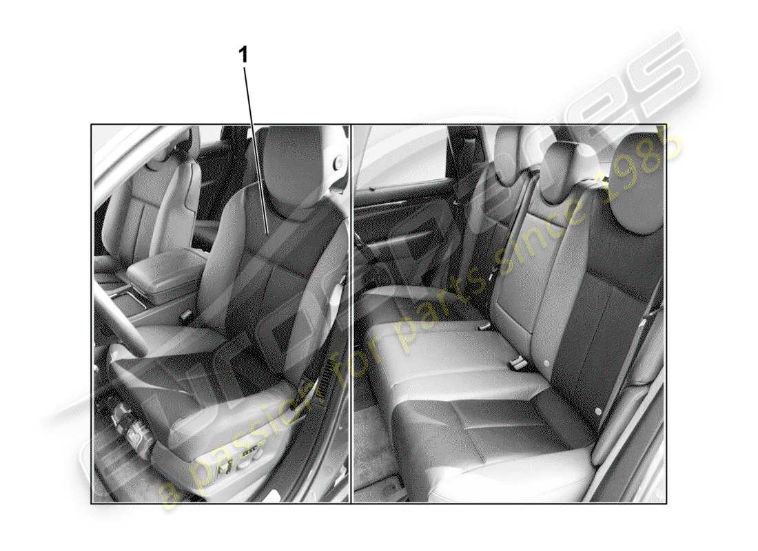 porsche tequipment cayenne (2005) seat cover part diagram