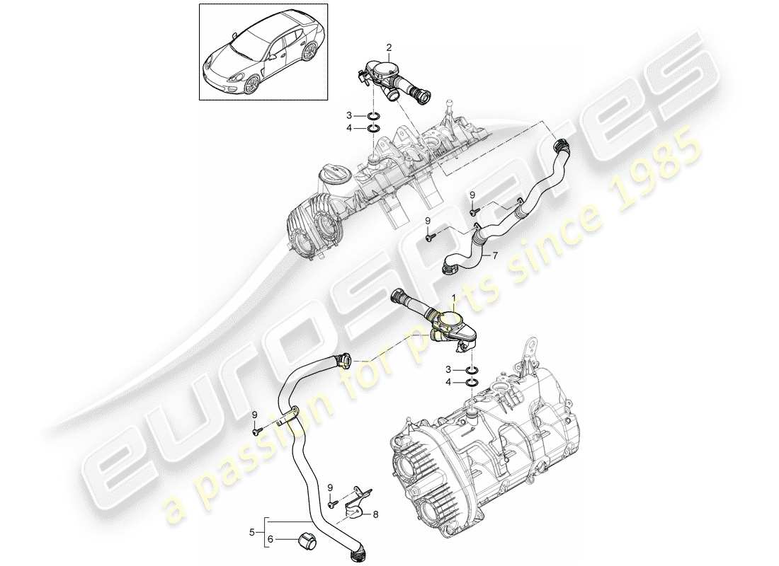 porsche panamera 970 (2010) crankcase part diagram