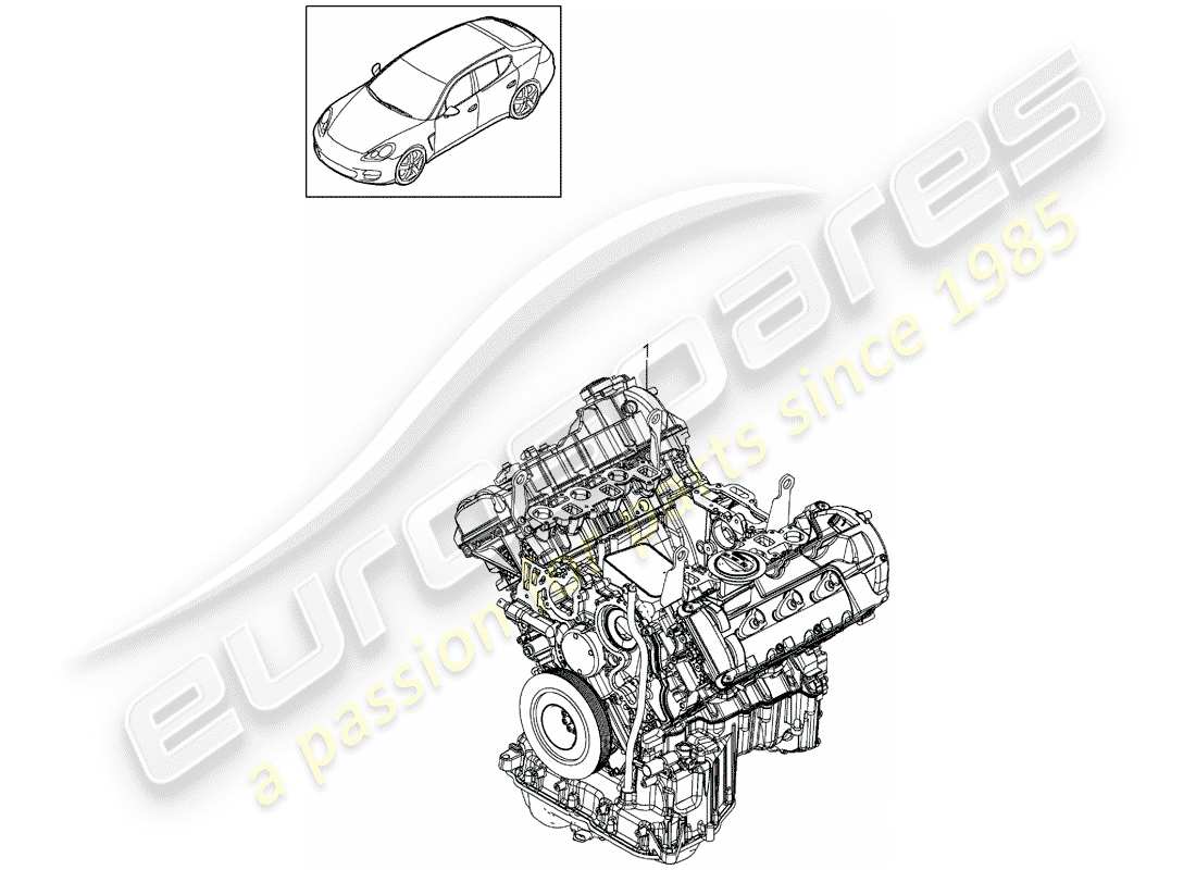 porsche panamera 970 (2010) long block part diagram