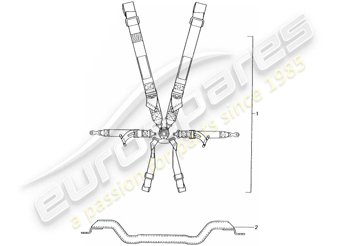 porsche tequipment catalogue (2002) six-point safety belt part diagram