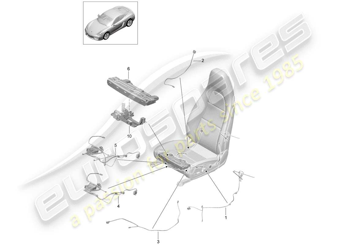 porsche cayman 981 (2015) wiring harnesses part diagram