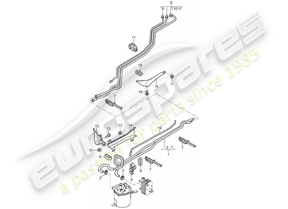 porsche cayenne (2010) fuel system part diagram