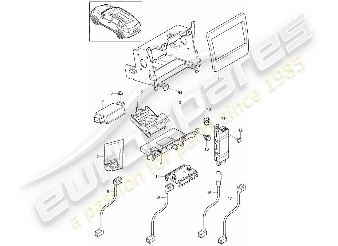 porsche cayenne e2 (2017) preparation part diagram