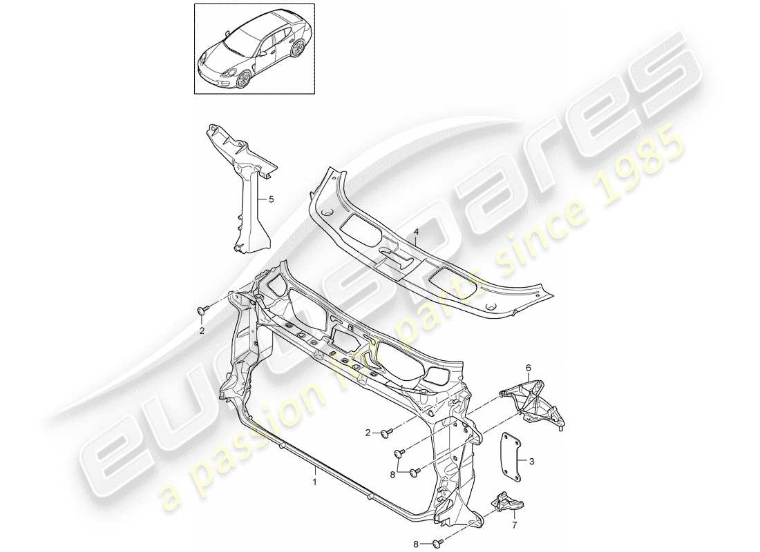 porsche panamera 970 (2010) bracket part diagram