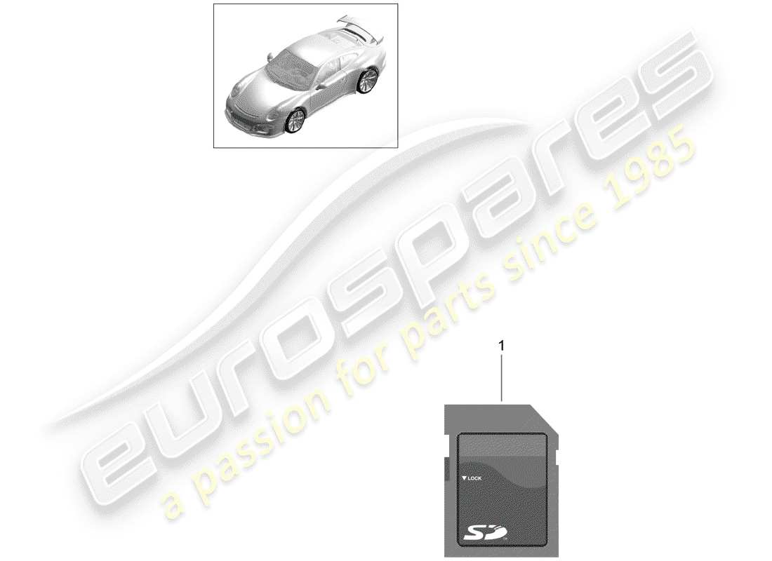 porsche 991r/gt3/rs (2019) sd card part diagram