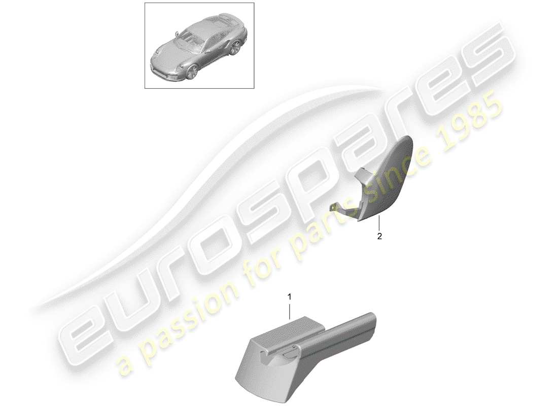 porsche 991 turbo (2016) sports seat plus part diagram