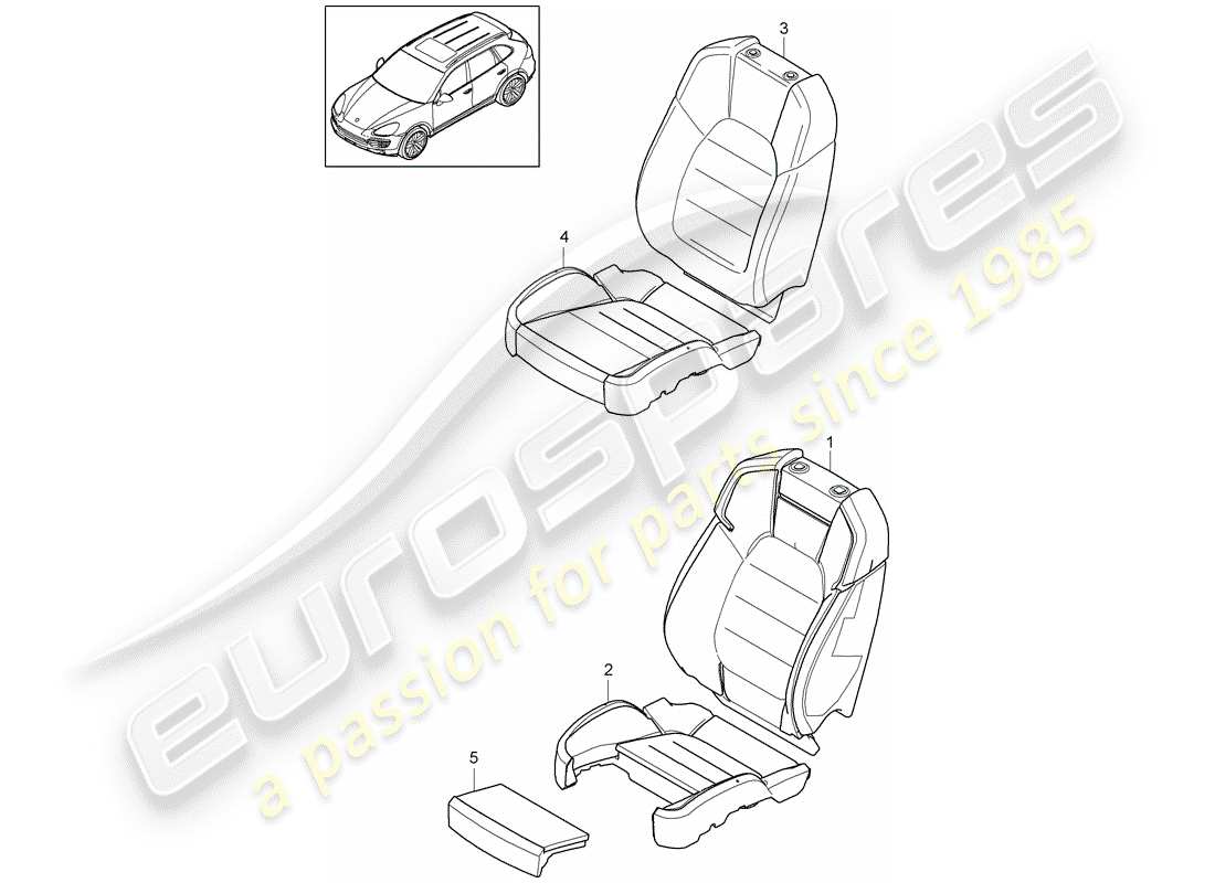 porsche cayenne e2 (2011) foam part part diagram