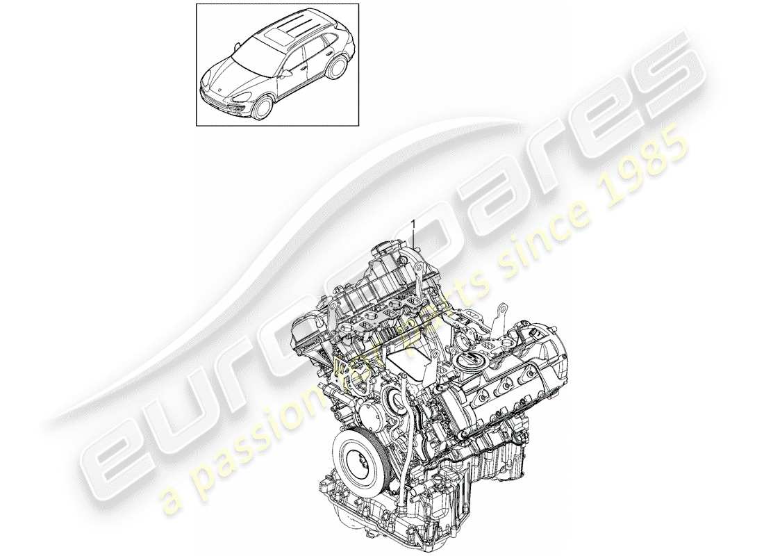 porsche cayenne e2 (2017) long block part diagram