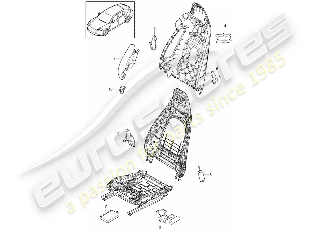 porsche panamera 970 (2013) electrical parts part diagram