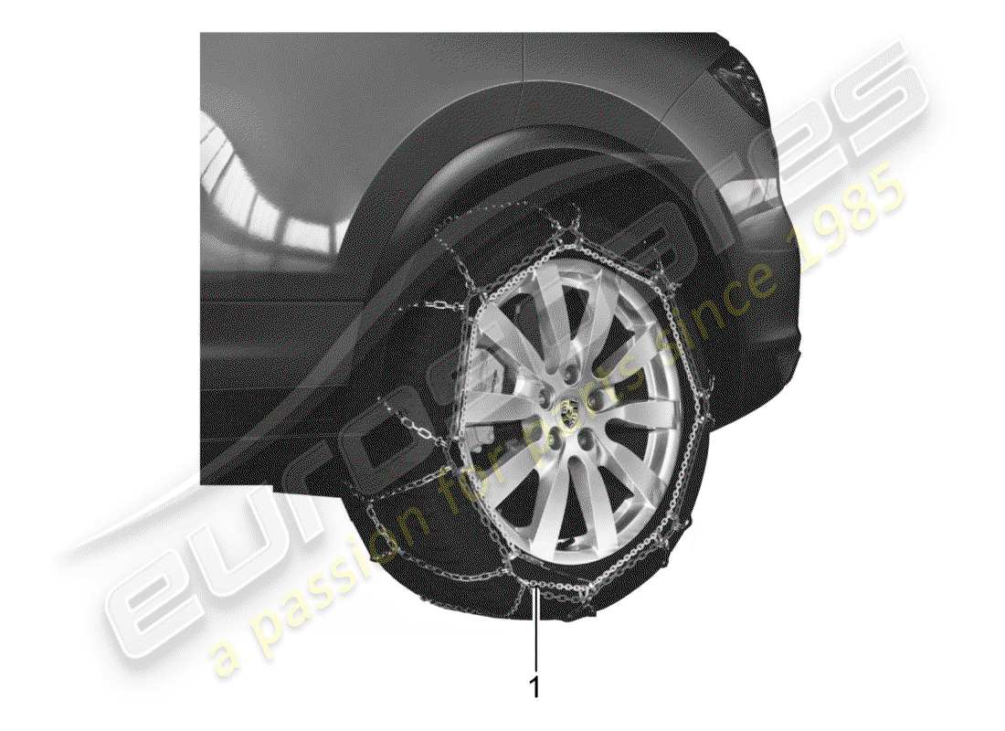 porsche tequipment cayenne (2003) snow chains part diagram