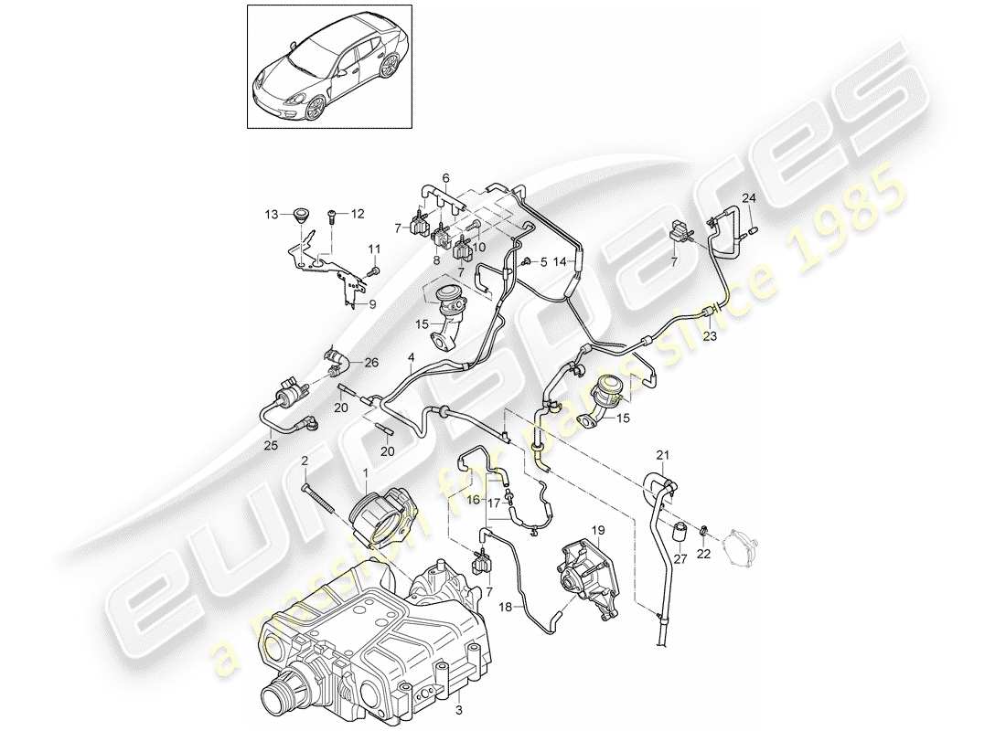 porsche panamera 970 (2010) throttle body part diagram