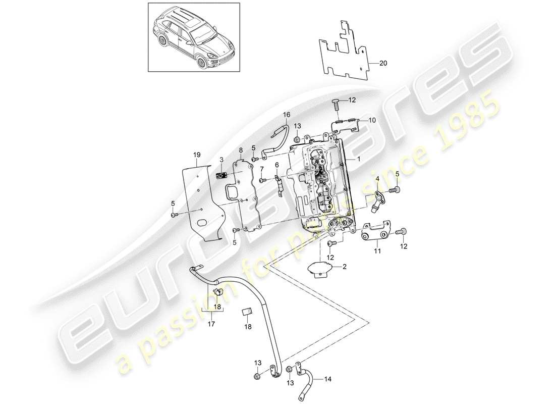 porsche cayenne e2 (2017) power and control electronics- part diagram