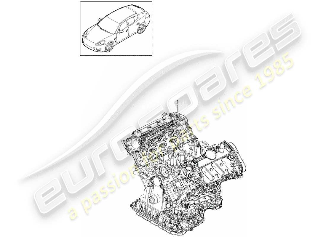 porsche panamera 970 (2010) long block part diagram