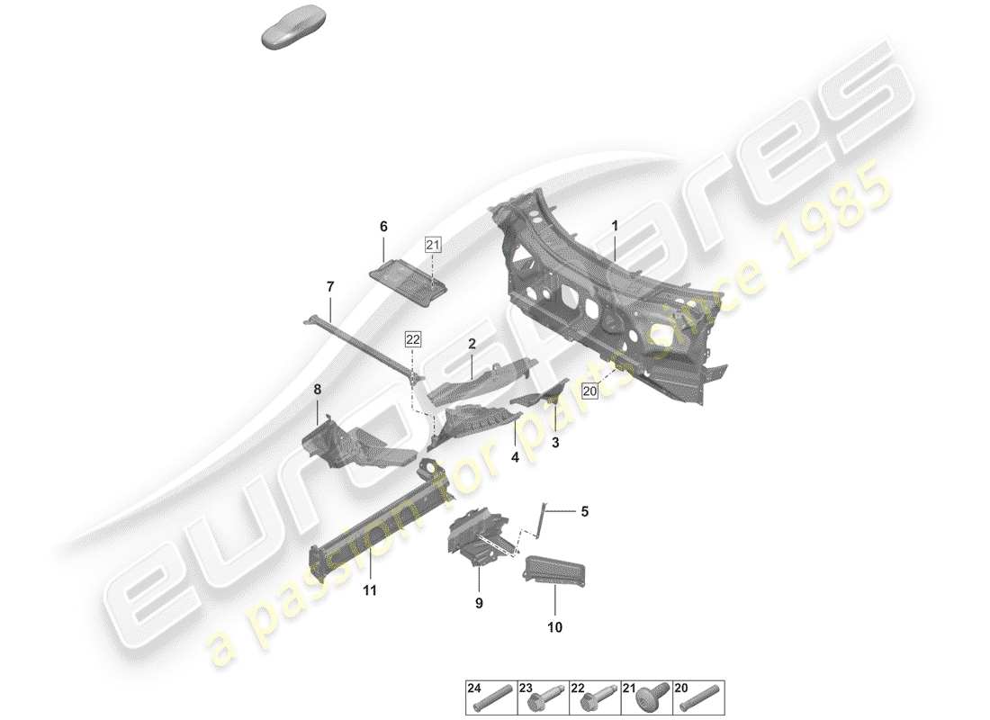 porsche 2019 front end part diagram