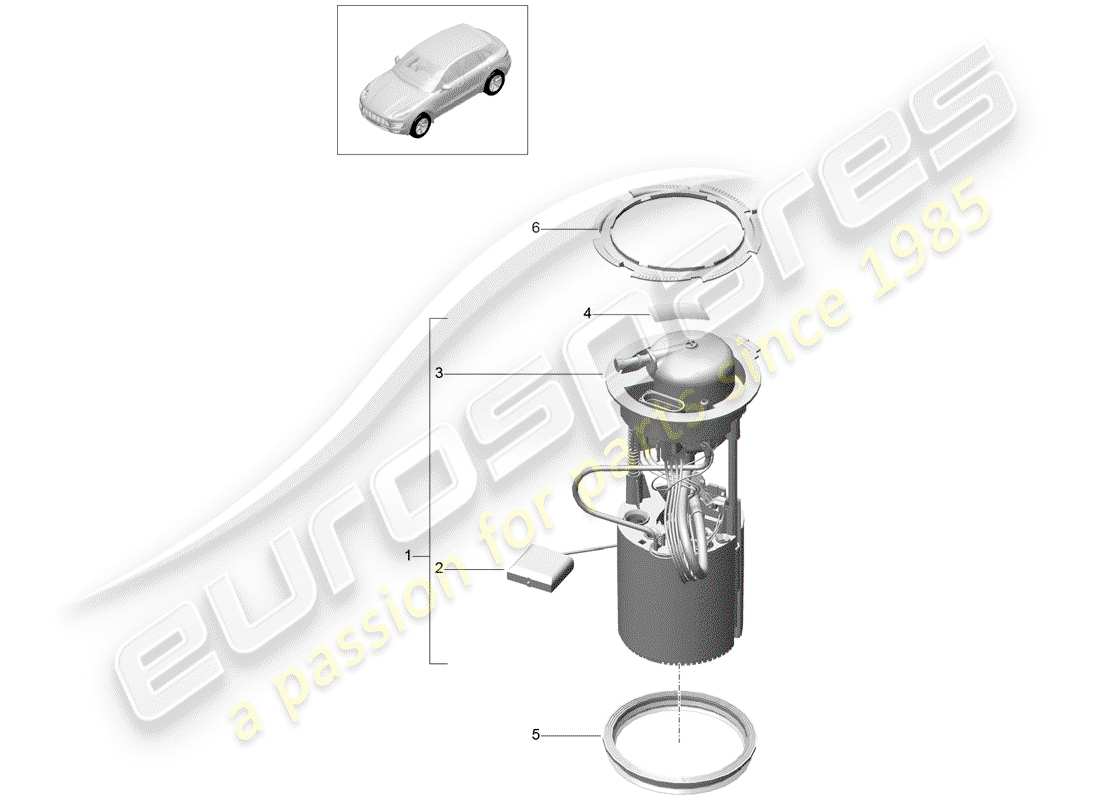 porsche macan (2018) fuel pump part diagram