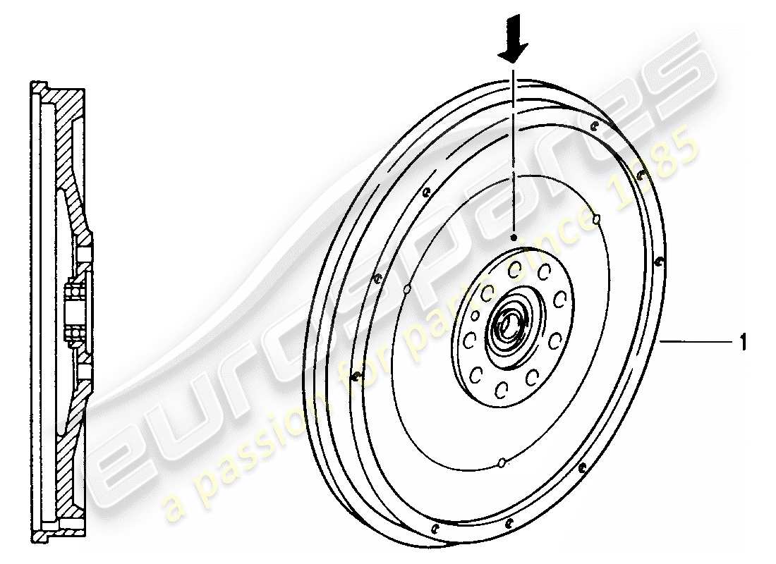 porsche replacement catalogue (1972) flywheel part diagram