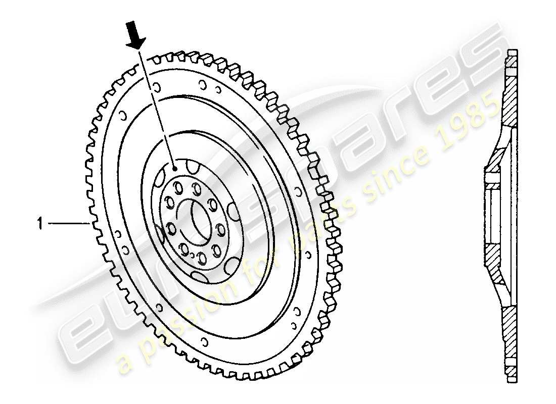 porsche replacement catalogue (1979) flywheel part diagram