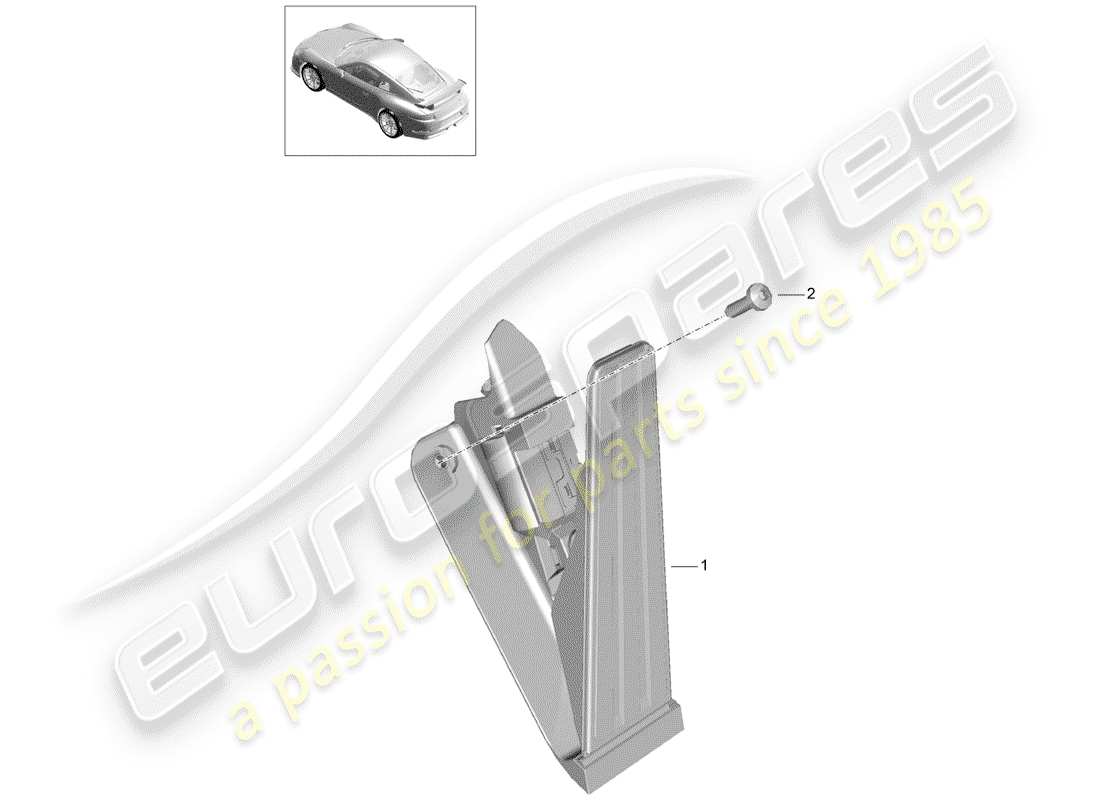 porsche 991r/gt3/rs (2019) brake and acc. pedal assembly part diagram