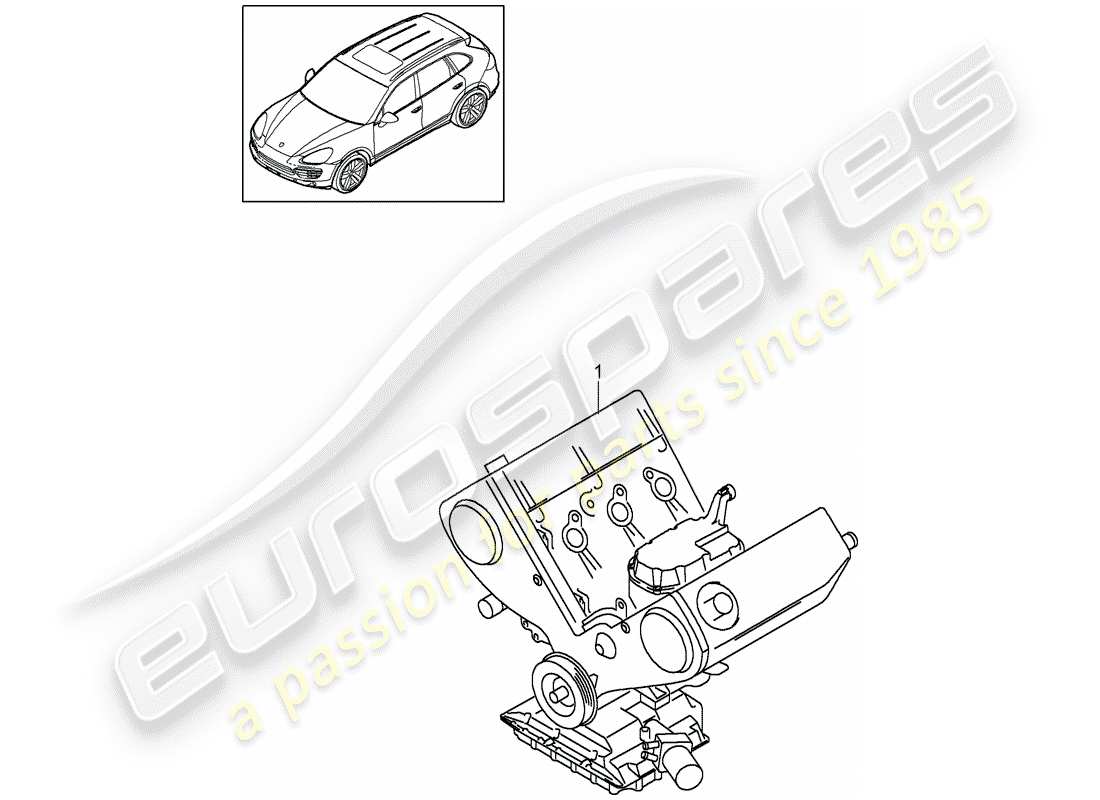 porsche cayenne e2 (2017) long block part diagram