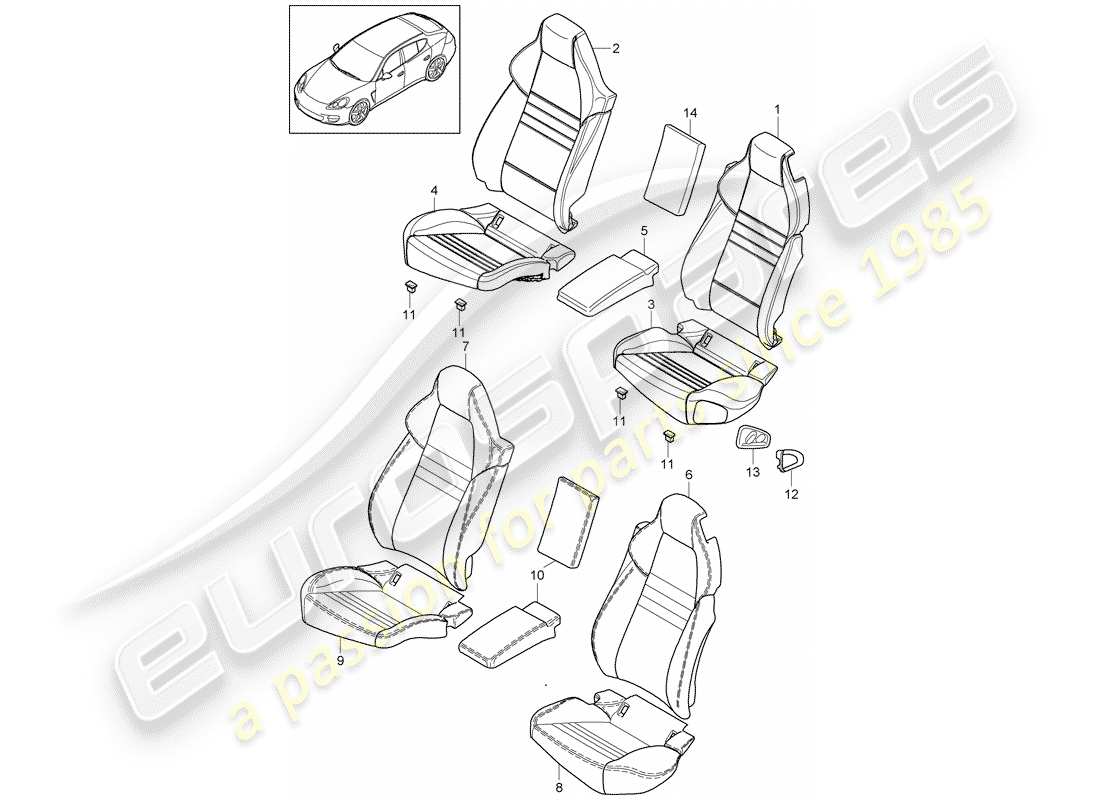 porsche panamera 970 (2015) cover part diagram