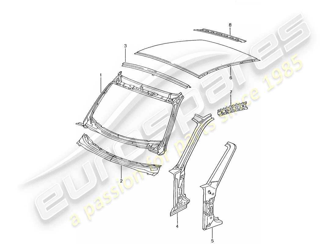 porsche 996 gt3 (2005) cowl part diagram