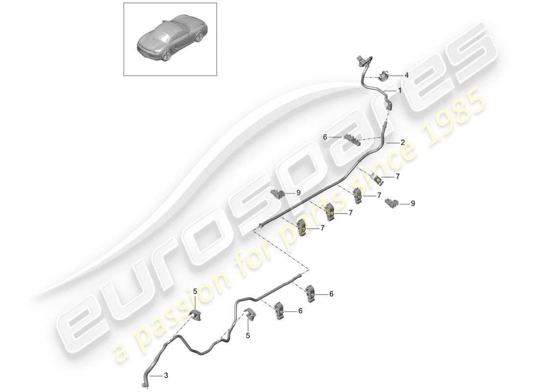 porsche boxster 981 (2014) vacuum line part diagram