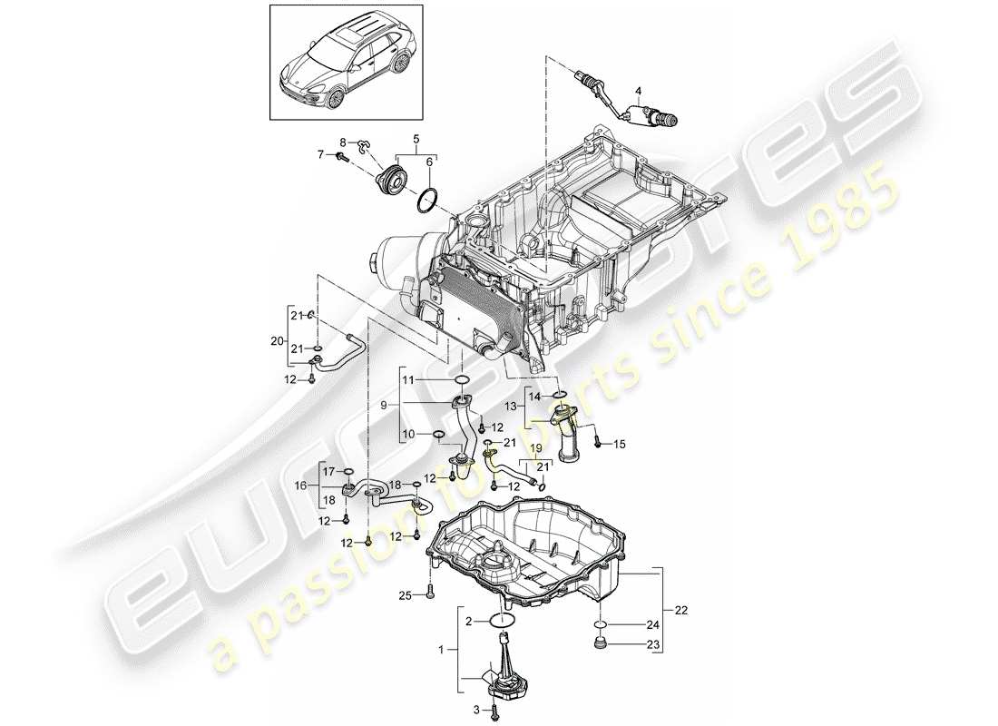 porsche cayenne e2 (2015) suction tube part diagram