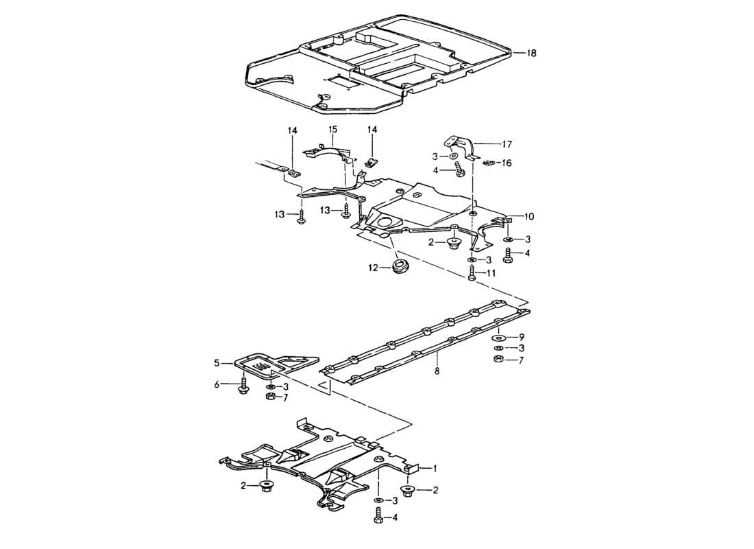 porsche 964 (1994) cover - underbody part diagram