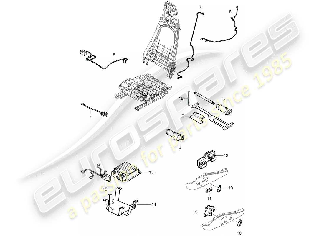 porsche 997 t/gt2 (2008) wiring harnesses part diagram