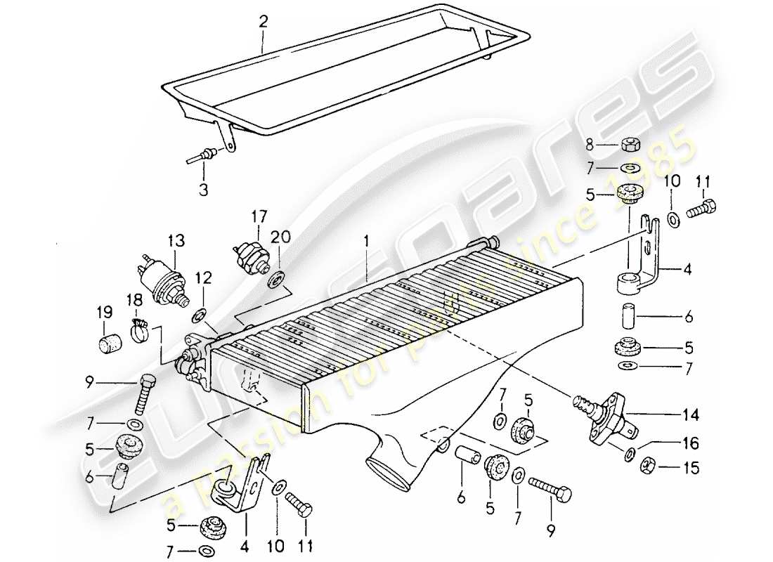 porsche 964 (1994) charge air cooler part diagram