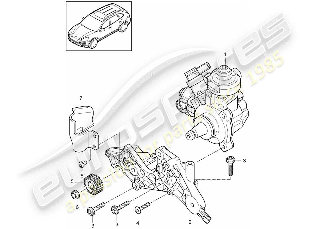 porsche cayenne e2 (2015) high pressure pump part diagram