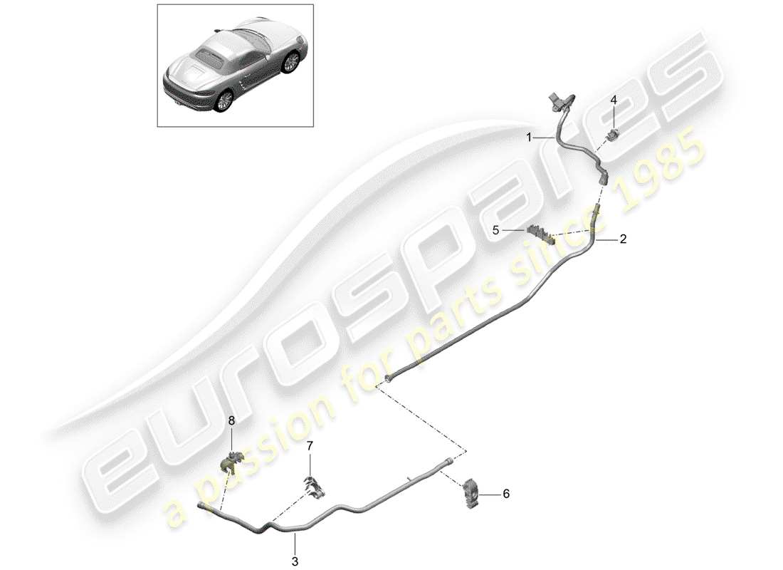 porsche 718 boxster (2019) vacuum line part diagram