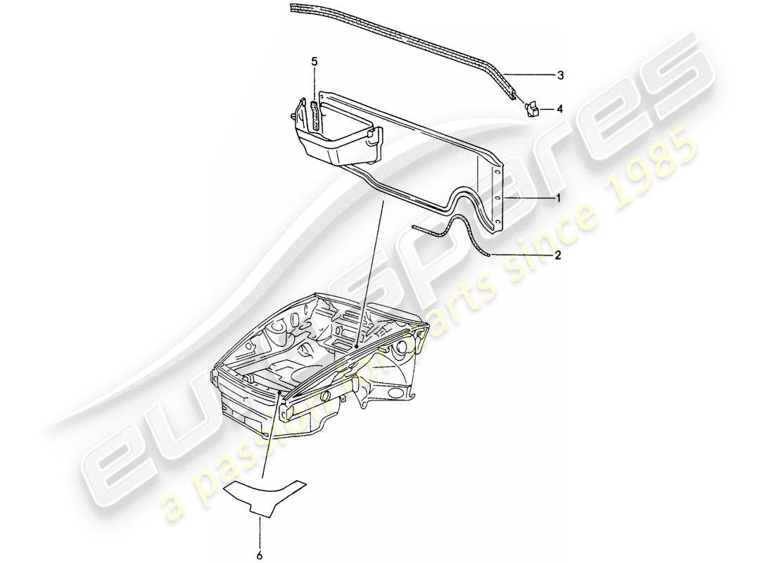 porsche 993 (1998) dash panel - for - front end part diagram