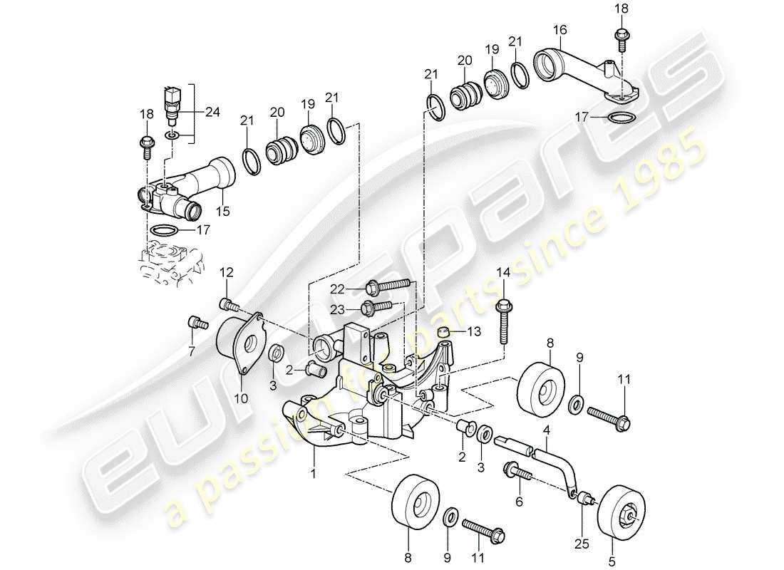 porsche 997 gt3 (2010) belt tensioner part diagram