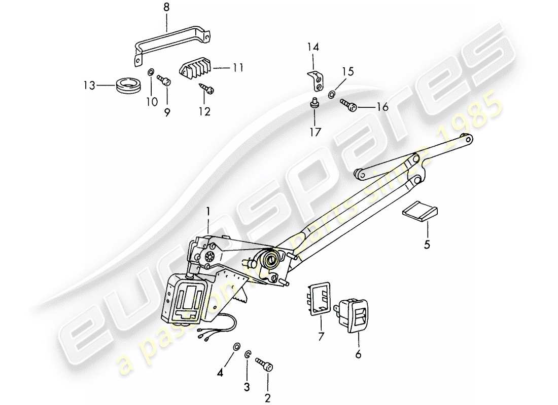 porsche 911/912 (1968) window regulator - electric part diagram