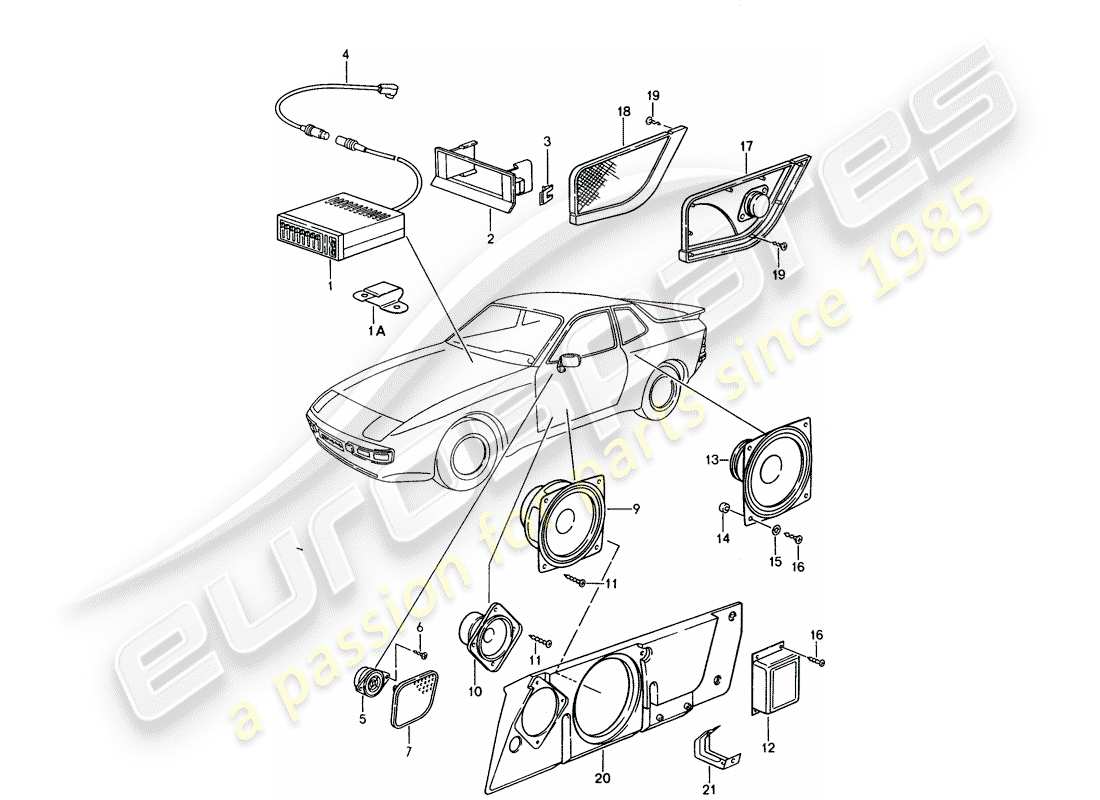 porsche 944 (1988) for - soundsystem part diagram