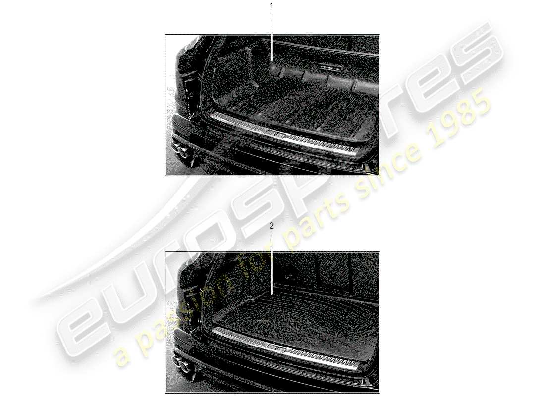 porsche tequipment cayenne (2017) luggage compartment tray part diagram