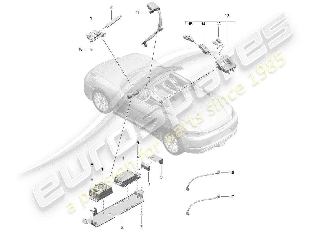 porsche 718 boxster (2019) for vehicles with telephone part diagram