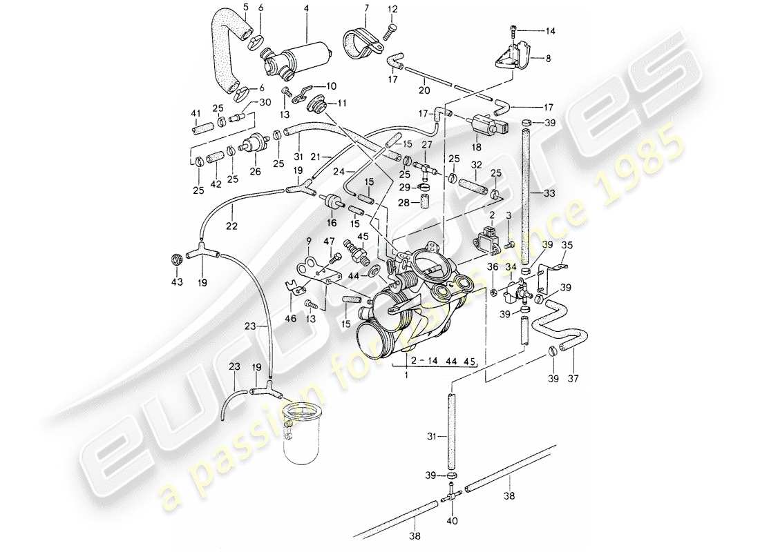 porsche 993 (1998) throttle body part diagram